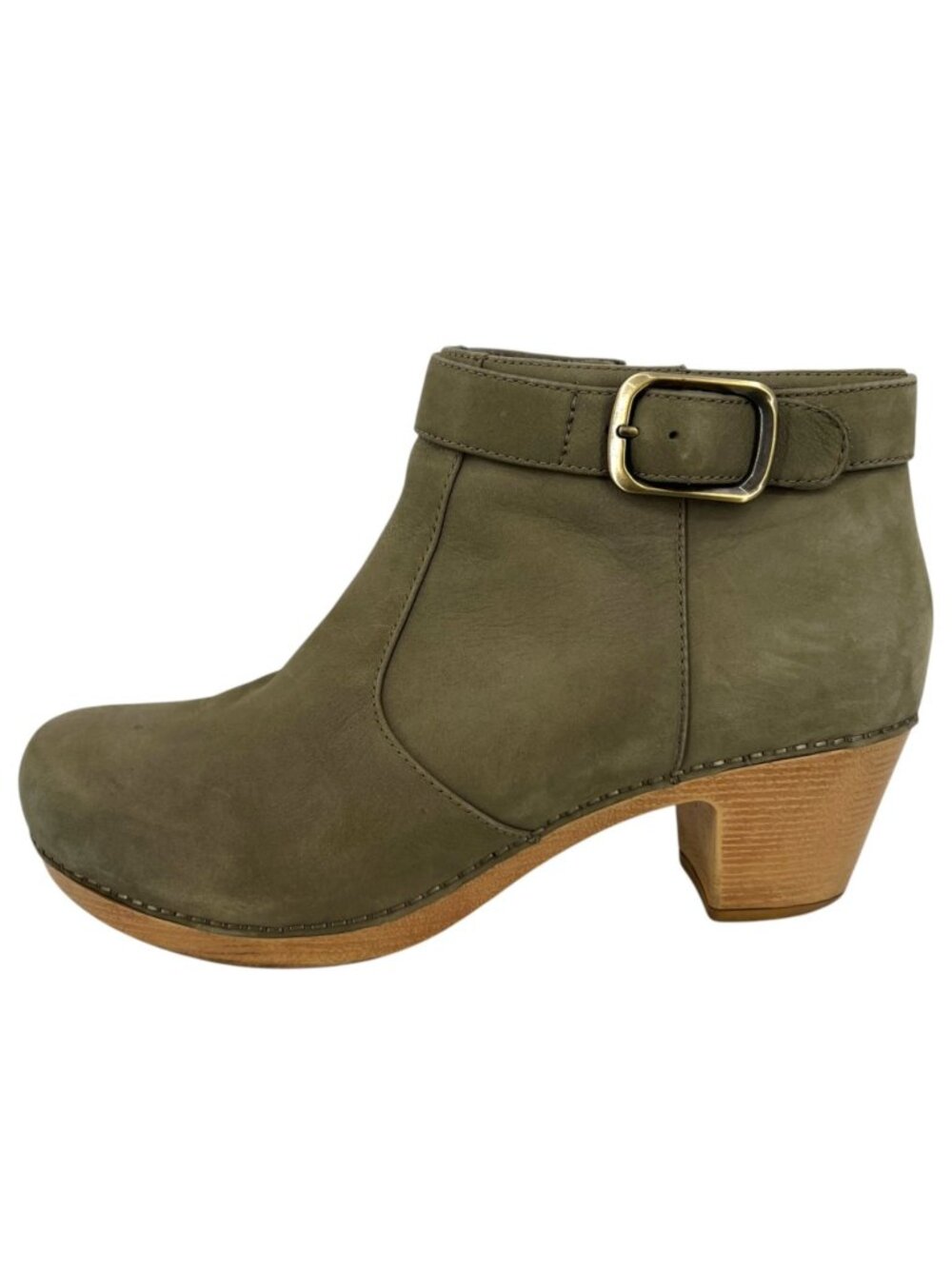 Dansko Autumn Olive Leather Ankle Booties Size 42 EU 115.-12 US Boho Clog Style